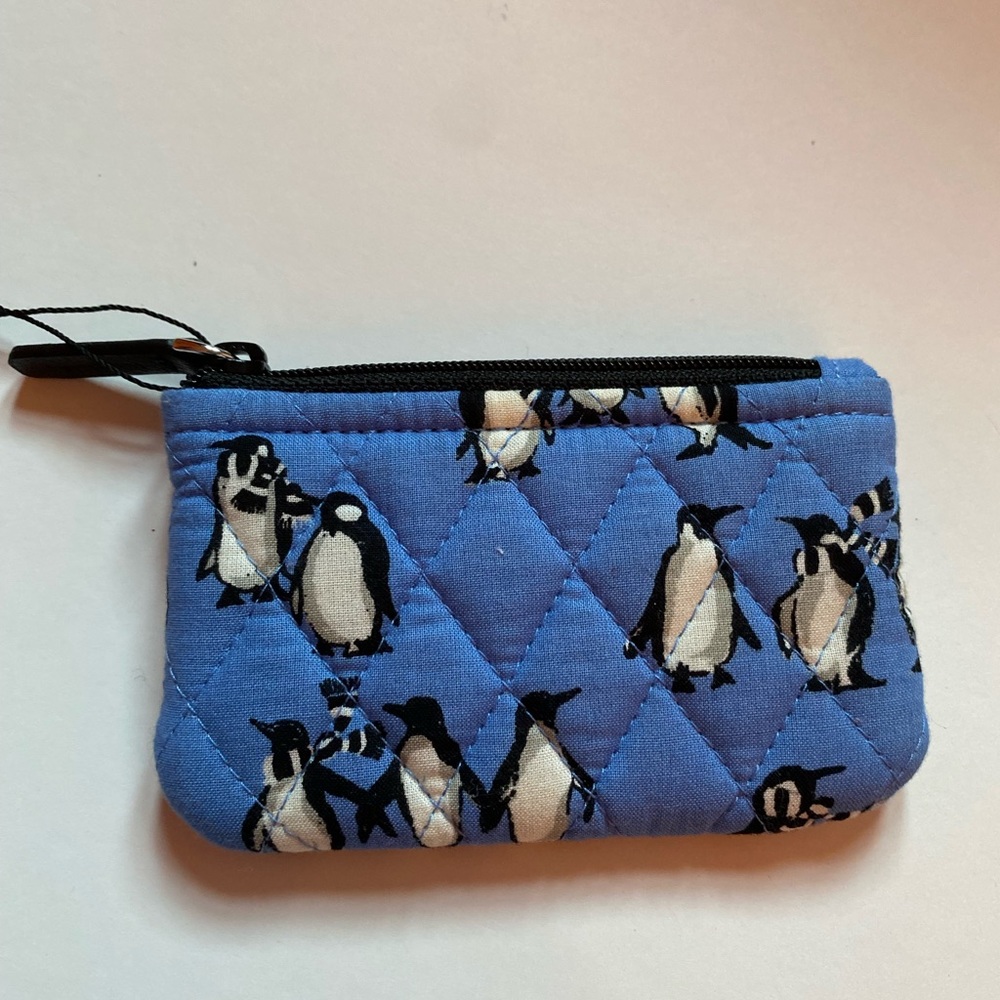 Vera Bradley Playful penguins blue coin purse